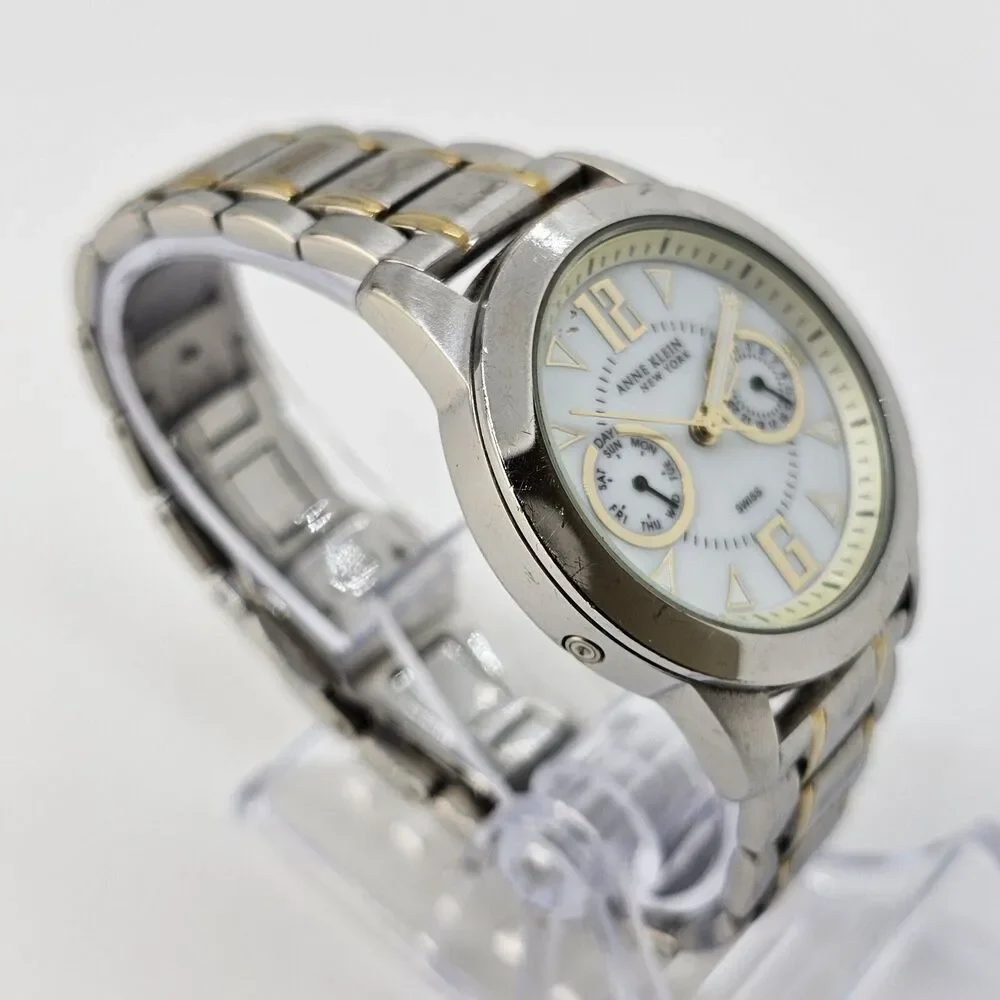 Anne Klein Women's Watch 36MM Gray Dial Gray Gold Bracelet 6.25